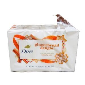 Dove Gingerbread Delight Beauty Bar 4 Pack Limited Edition Moisturizing Soap